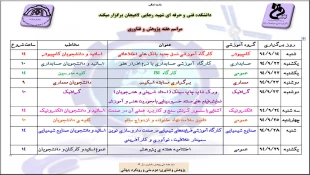 جهت مشاهده برنامه های  هفته پژوهش دانشکده فنی شهید رجایی کلیک کنید  3